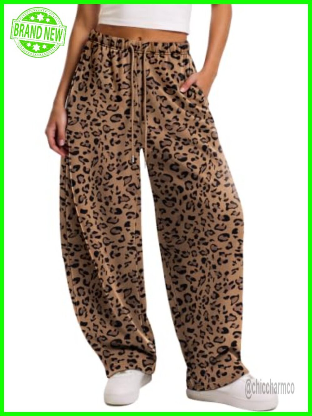 Wide Leg Barrel Sweatpants Women Loose Fit French Terry Drawstring